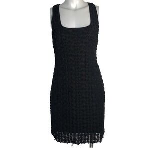 ZARA BLACK ROSETTE TANK BODY CON DRESS